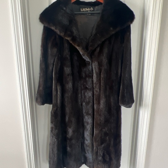 Mink long coat Chocolate Fur Coat size m - Picture 1 of 15